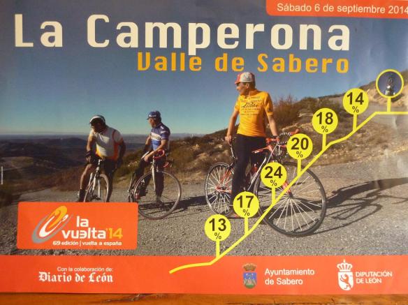 Cartel  de final de etapa en La Camperona